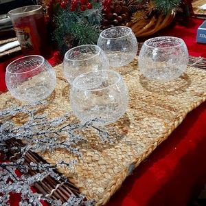 Etched candle glass vase set